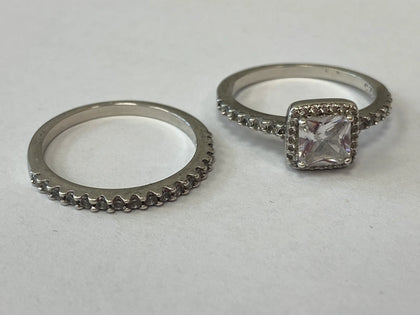 Silver 2 Ring Duet Set