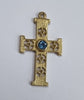 9ct gold cross pendant blue stone