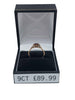 9ct 375 Yellow Gold, Fully Hallmarked Ring W/ Red Stone, 1.6G, Size:L, Boxed