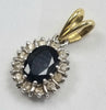 18ct Yellow Gold Diamond /Sapphire Pendant