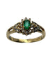 Yellow Gold Diamond Emerald Ring - 18ct - 3.5g - Size P