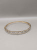 9ct Yellow Gold Bangle Bracelet With 0.1ct Diamond Stone Roman Numerals - 8.91 Grams
