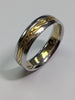 18CT Gold & Platinum 2 Tone Patterned Ring Size T 1/2