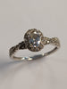 9ct White Gold  Cz Stone Ring Size V