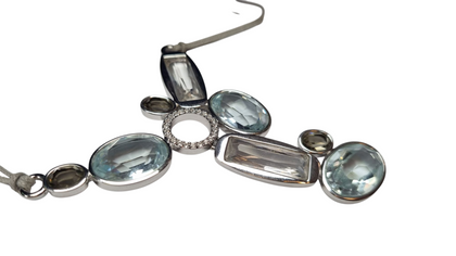 SWAROVSKI BLUE CRYSTAL ROPE NECKLACE