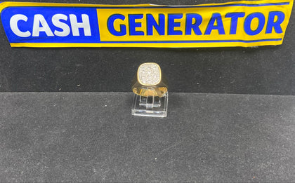 18ct Gold Gent's C/Z Ring (Size U) 15.4g