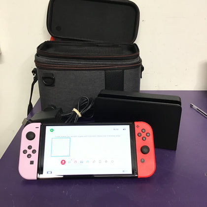 Nintendo Switch OLED - Red and Pastille pink Joy-Con