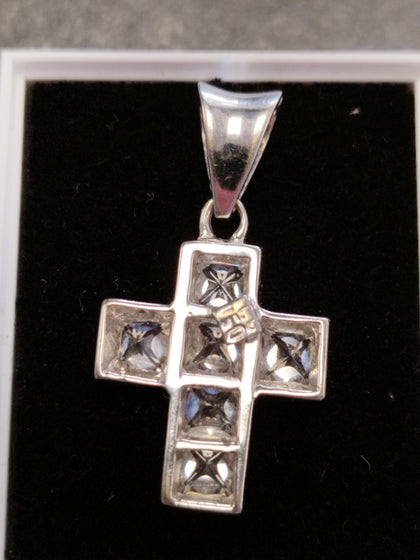 White 18k cross pendant