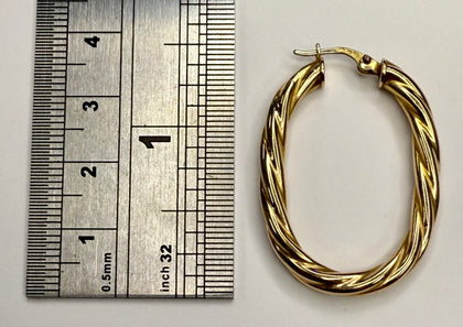 9ct Gold Twisted Hoop Earrings