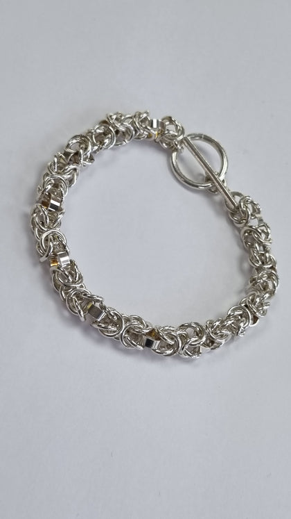 Silver Byzantine T Bar Bracelet 7