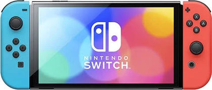 Nintendo Switch OLED - Neon Blue/Neon Red & 1 Unboxed Game