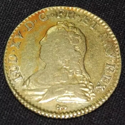 1726 Louis XV 1/2 France d'or aux lunettes Gold coin