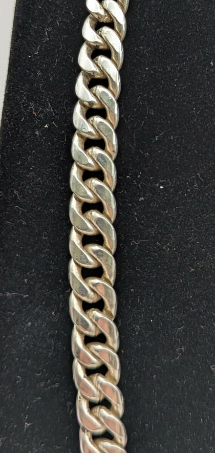 925 SILVER HALLMARKED, THICK CURBED CHAIN W/ LOBSTER LOCK, 72G, 20