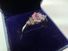 BEAUTIFUL 9CT WHITE GOLD RING WITH PINK STONE SIZE N