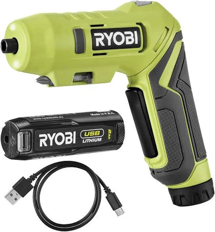 Ryobi 4V USB Lithium Cordless Pivoting Screwdriver Kit