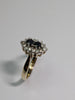 9CT GOLD CZ/BLACK STONE RING SIZE V