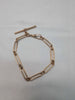 Antique 9ct Yellow Gold Double Albert Chain. Victorian Trombone Link Bracelet - 8.5" Long - 19.72G