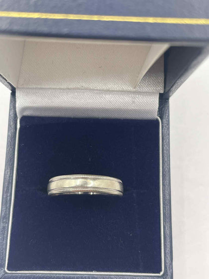 9ct Yellow & White Gold  Flat Shape Wedding Ring - Q