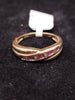9k Red and Clear Stone Ring Size O