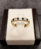 9ct Yellow Gold Blue & Clear Stones Half Eternity Ring Size -Q
