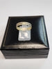 9ct Yellow Gold Band Ring with Clear Stones - Size R - 1.12g - Hallmarked