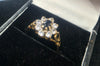 9ct GOLD RING (with black/white stone) 375 1.5G Size M