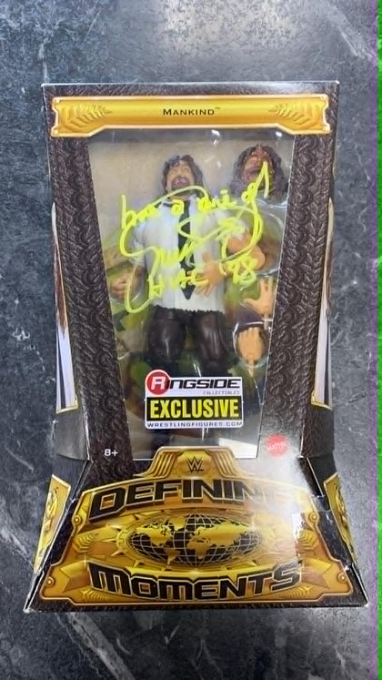 WWE Defining Moments Signed Mankind Figure - Boxed