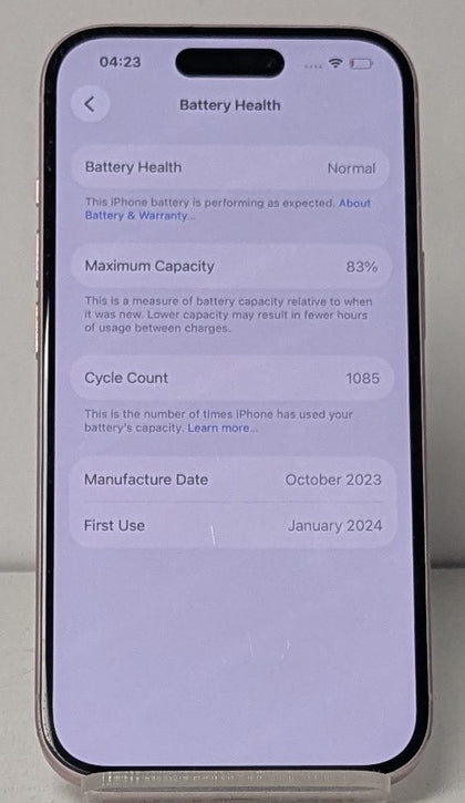 Apple iPhone 15 128GB Pink - Unlocked *83% Battery Health*