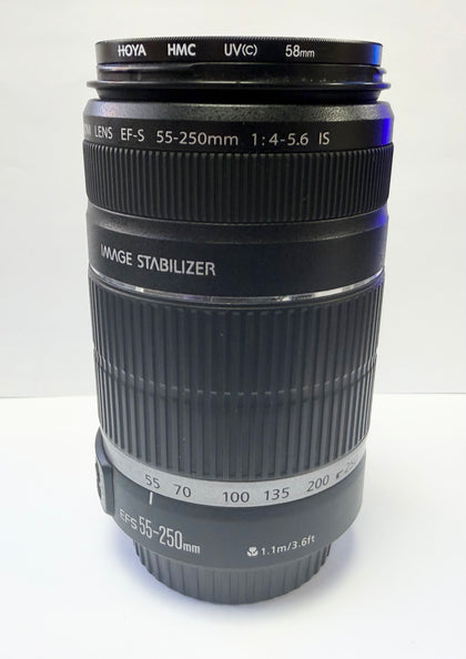 Canon EF-S 55-250mm f/4-5.6 IS Black Lens