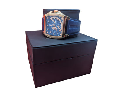 **January Sale** Men's Rucksthul rose gold and blue watch