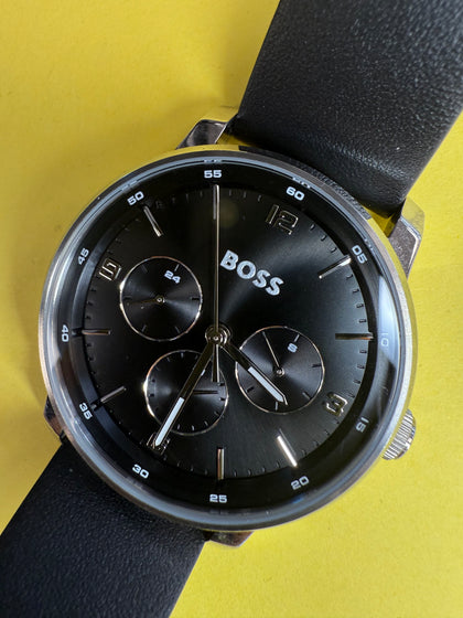 Boss Black Leather Watch
