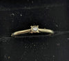 375 9CT WHITE GOLD RING, SINGLE STONE, SIZE P/7,5, 2.42G, BOXED
