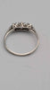 9ct White Gold Three Stone Oval Moissanite Ring - Size N - 1.41 Grams