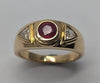 18ct Gold 0.62ct Ruby and Diamond Ring Three Stone Ring  Set- Size K (RRP £3800)