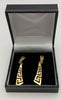375 9CT ,YELLOW GOLD, EARRINGS WITH TRIBAL DESIGN, CLIP STYLE LOCK, 2.9G, BOXED