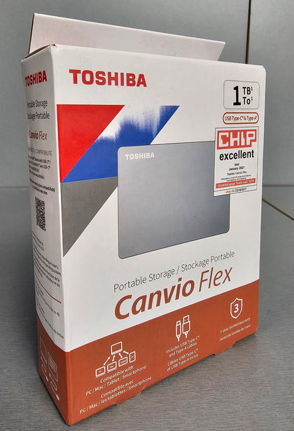 Toshiba Canvio Flex External Hard Drive 1 TB Silver