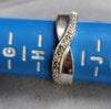 9ct White Gold Diamond Ring Size i