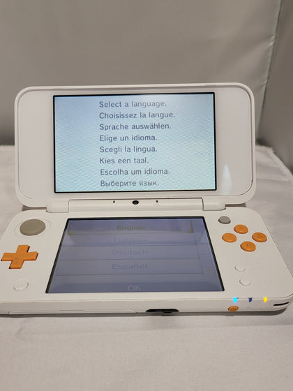 New 2DS XL Console, White & Orange, Unboxed with charger