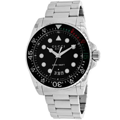 Gucci Men's YA136208 Dive Watches (Dive Black), Silver
