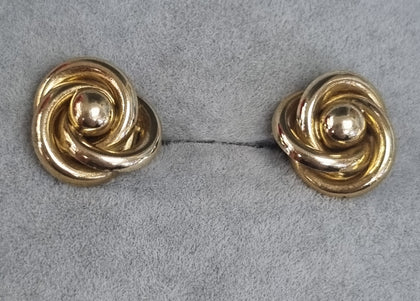 9ct gold swirl earrings