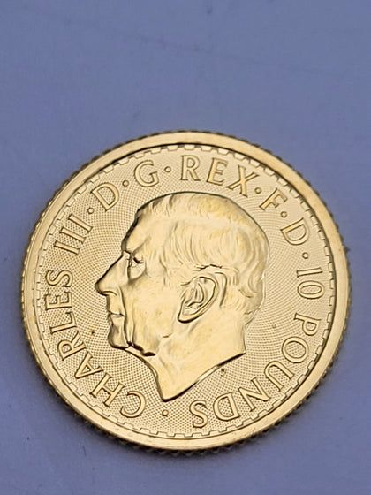 2025 Britannia King Charles III 24ct .9999 Fine Gold £10 Coin – 1/10oz (3.11 Grams)