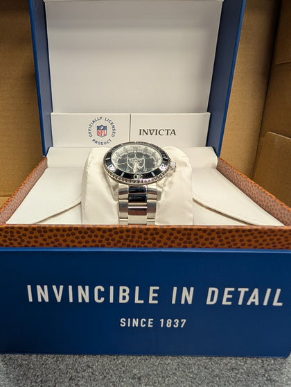 Invicta NFL Las Vegas Raiders Automatic Date Grey Dial Men's Watch 45025