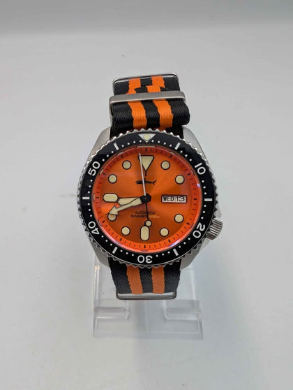 Heimdallr Sharkey SKX Automatic Divers Watch With Day/Date - Orange Dial - Unboxed With NATO Strap
