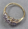 9ct Gold Diamond + Amethyst Size "R"