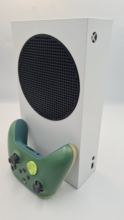 Micrisofr Xbox Series S 512GB White console with 1 x green series controller and all leads UNBOXED