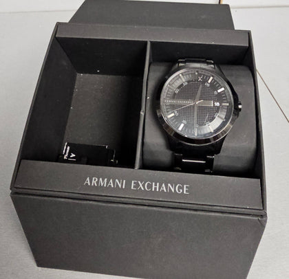 Armani Exchange Mens Three-Hand Date, Black Stainless Steel Watch, AX7101