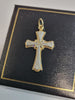 9ct Yellow & White Gold Cross - 1.76g - 1" - Hallmarked