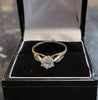 9CT Yellow Gold Ring With Clear Stone - 1.81g - Size Q. Hallmarked