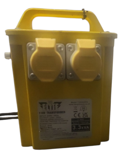 Elite 3.3kVA Power Tool Rated Site Transformer with 2x 16Amp Outlets
