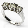 18ct White gold three stone diamond ring Size I